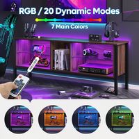 LED Gaming Entertainment Center with Shelves for TVs up to 70