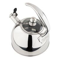 Viking - 2.6 Quart Whistling Tea Kettle with 3-Ply Base - Stainless Steel - Angle