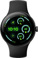 Google - Pixel Watch 3 (45mm) Smartwatch with Obsidian Band - Wi-Fi - Matte Black - Angle