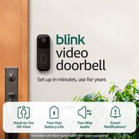 Blink - Video Doorbell - Head-to-toe HD view, two-year battery, simple setup, Sync Module Core in... - Angle