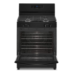 Whirlpool - 30 in. Wide 4 burners 5.1 cu. ft. Freestanding Gas Range with Broiler Drawer - Black - Angle