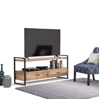 Simpli Home - Riverside SOLID MANGO WOOD TV Media Stand in Natural For TVs up to 65 inches - Natural - Angle