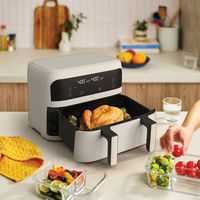 bella PRO - 4-qt. TriZone Touchscreen Air Fryer with Dual Flex Basket - Oatmilk - Angle