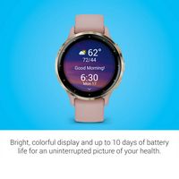 Garmin - Venu 3S GPS Smartwatch 41 mm Fiber-reinforced polymer - Stainless Steel and Dust Rose - Angle