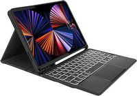 SaharaCase - Keyboard Folio Case for Apple iPad Pro 12.9 (4th, 5th, and 6th Gen 2020-2022) - Black - Angle