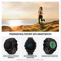 Garmin - fēnix 8 Solar Sapphire GPS Smartwatch 47mm Fiber-reinforced polymer - Carbon Gray DLC Ti... - Angle