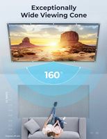 Aurzen - 120 inch Portable Projection Screen, 16:9 4K HD Wrinkle-Free Double-Sided for Indoor/Out... - Angle