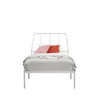 Sauder - Harvey Park Twin Metal Platrorm Bed w/ Headboard - White - Angle