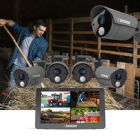 Defender - PHOENIXHD Non-WiFi Plug-in Power Security System with 10.1” HD Monitor & 4 Cameras - B... - Angle