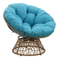 OSP Home Furnishings - Papasan Chair - Blue - Angle