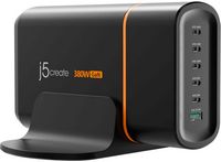 j5create - 380W GaN USB-C® 6-Port Charger - Black - Angle
