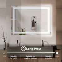 Bestier 20 x 28 Inches Tempered Glass LED Bathroom Mirror with Anti-Fog & 3-Modes Dimmable Lighti... - Angle