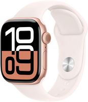 Apple Watch Series 10 (GPS) 42mm Aluminum Case with Light Blush Sport Band - S/M - Rose Gold - (2... - Angle