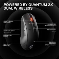 SteelSeries - Rival 3 Lightweight Wireless Optical Gaming Mouse with Brilliant Prism RGB Lighting... - Angle