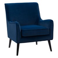 CorLiving - Elwood Modern Accent Chair - Dark Blue - Angle