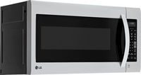 LG - 2.0 Cu. Ft. Over-the-Range Microwave with Sensor Cooking and EasyClean - Stainless steel - Angle