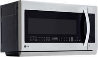 LG - 2.2 Cu. Ft. Over-the-Range Microwave - Stainless steel - Angle