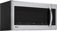 LG - 2.0 Cu. Ft. Over-the-Range Microwave - Stainless steel - Angle