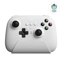 8BitDo - Ultimate 2.4G Wireless Controller with Dock and Hall Effect Joysticks - White - Angle