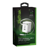 ReTrak - 100W USB-C Wall Charger - White - Angle
