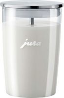 JURA - Glass Milk Container - Clear/Stainless Steel - Angle