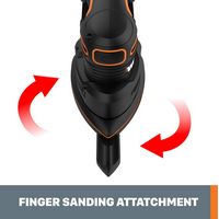WORX - 20V Cordless Detail Sander (1 x 2.0Ah Battery and 1 x Charger Included) - Black - Angle