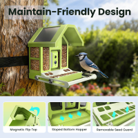 BIRDFY - Smart Bird Feeder with Camera, Durable Metal Bird Feeders for Outdoors, AI Identify Bird... - Angle