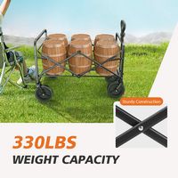 Bestier - CollapsibleWagon Cart ,330 lbs Quantity Portable Utility Wagon with Adjustable Handbar ... - Angle
