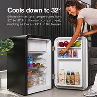 Cooluli - Curve 3.8 cuft Freestanding Compressor Fridge - Black - Angle