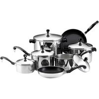 Farberware - Classic Series 15-Piece Cookware Set - Stainless Steel - Angle