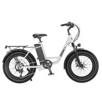 HiBoy - EX6 Electric Bike w/ 75 mi Max Operating Range & 25 mph Max Speed - White - Angle