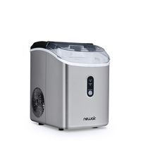 NewAir - 26 lbs. Countertop Nugget Ice Maker - Stainless Steel - Angle