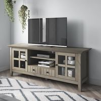 Simpli Home - Acadian SOLID WOOD 60 inch Wide Transitional TV Media Stand in Distressed Grey For ... - Angle