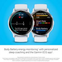 Garmin - Venu 3 GPS Smartwatch 45 mm Fiber-reinforced polymer - Stainless Steel and Whitestone - Angle