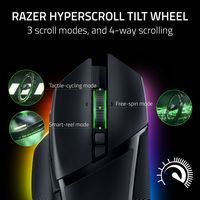 Razer - Basilisk V3 Pro Optical Gaming Mouse with HyperScroll Tilt Wheel - Wireless - Black - Angle