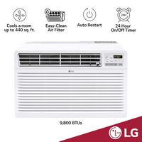 LG - 9,800 BTU 440 Sq Ft Through-the-Wall AC - White - Angle