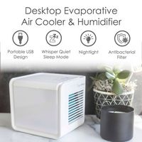 CRANE - Desktop Air Cooler & Humidifier - White - Angle