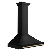 ZLINE - 36 inches - Convertible & Externally Vented - Wall Range Hood - Black stainless steel - Angle