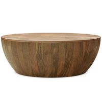 Simpli Home - Elmbrook Drum Coffee Table - Natural - Angle