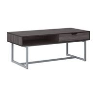 CorLiving - Auston Single Drawer Wood Grain Finish Coffee Table - Gray - Angle