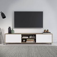 CorLiving - Hollywood Collection TV Stand with Open and Closed Cabinets for Most TVs up to 85