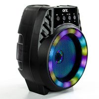 QFX - Portable Bluetooth Rechargeable Speaker with LED Party Lights - Black - Angle