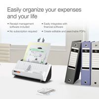 Epson - RapidReceipt RR-400W Wireless Duplex Compact Desktop Receipt and Document Scanner - White - Angle