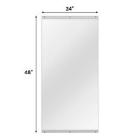 LOVMOR - Polished 24 in. W x 48 in. Modern Rectangular Tempered Glass Wall Mirror - silver - Angle