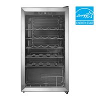 Insignia™ - 29-Bottle Wine Cooler with ENERGY STAR Certification - Stainless Steel - Angle