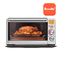 Breville - the Smart Oven Air Fryer Compact, 0.5 Cubic Feet Toaster Oven - Brushed Stainless Steel - Angle