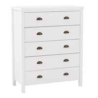 CorLiving - Boston 5-Drawer Dresser - White - Angle