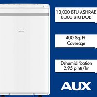 AuxAC - 400 Sq. Ft 13,000 BTU Portable Air Conditioner - White - Angle