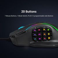 REDRAGON - M901-K-2 Wired MMO Gaming Mouse, 12400 DPI, RGB, 19 Programmable Buttons, Weight Tunin... - Angle