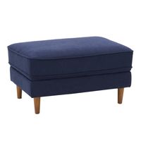 CorLiving - Mulberry Fabric Upholstered Modern Ottoman - Navy Blue - Angle